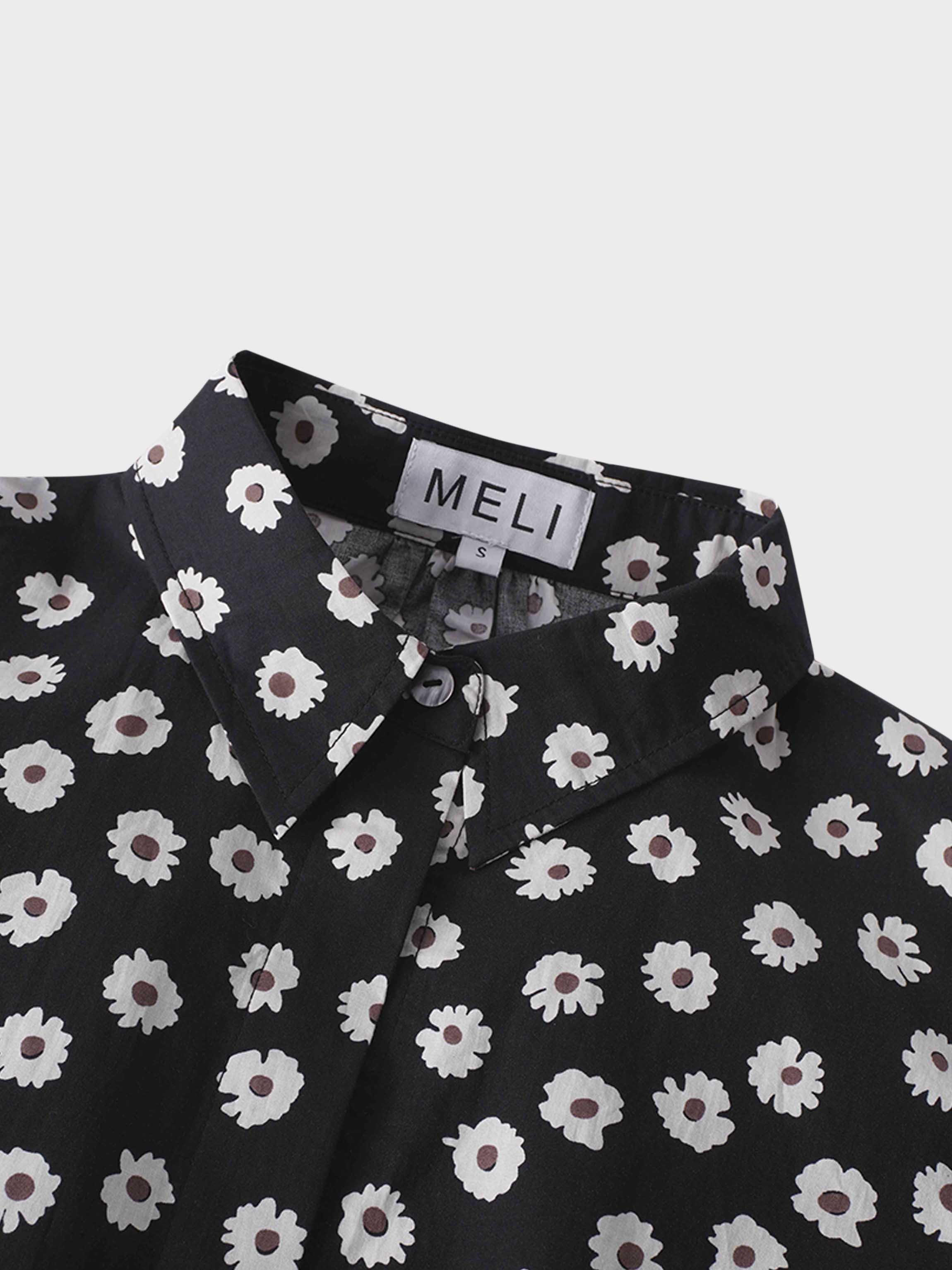 Puff Sleeve Blouse-Flower Poppy-2