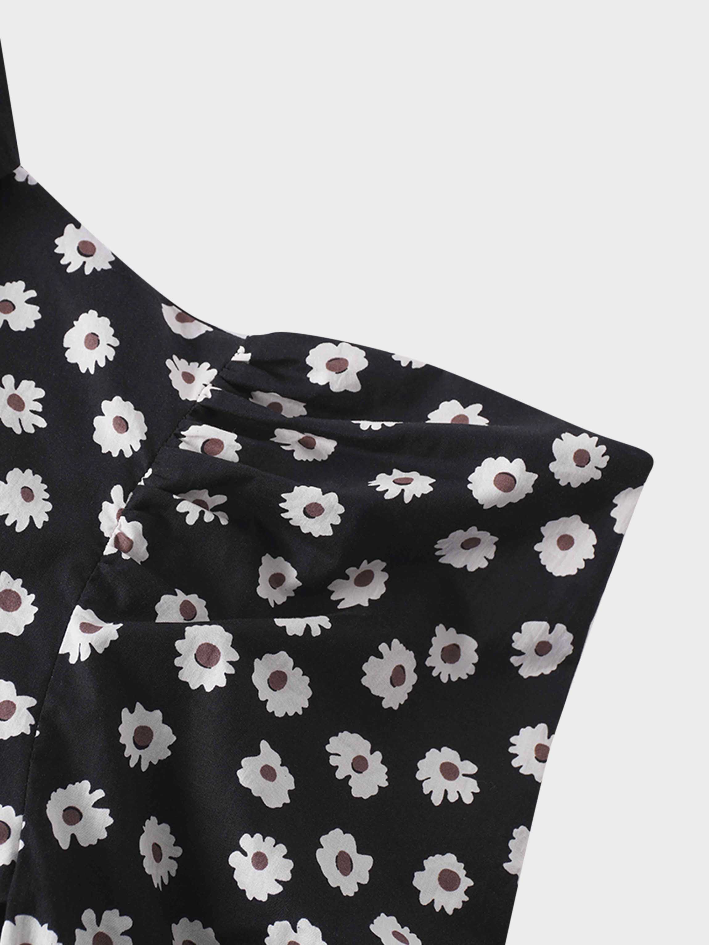 Puff Sleeve Blouse-Flower Poppy-3